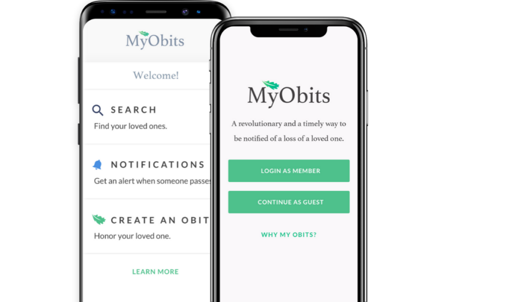 MyObits 5 MyObits app design solution by SPARK Business Works